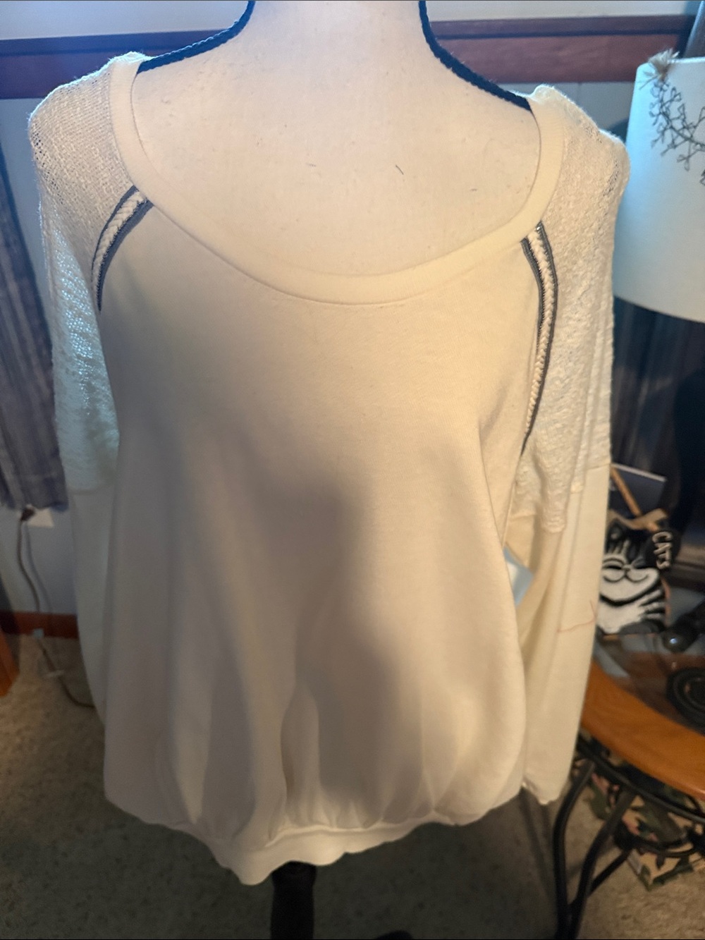 Maurices Cream Scoop Neck Pullover Sweater